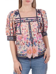 farm rio μπλουζα-πουκαμισο superbloom tapestry cream floral πιετα πολυχρωμο