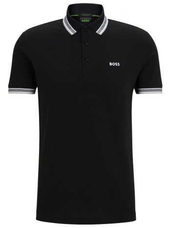 boss athleisure polo regular fit paddy μαυρο