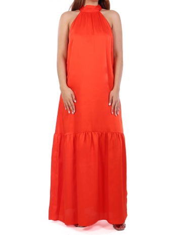 liu-jo φορεμα σατεν abito maxi βολαν κοραλι σε προσφορά