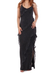 karl lagerfeld φορεμα maxi jersey lurex μαυρο