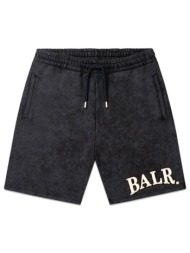 balr. βερμουδα ξεβαματα urban washed sweat shorts logo μαυρο
