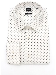 boss πουκαμισο μικροσχεδιο slim fit h-hank-kent-c1-214 ανοιχτο μπεζ
