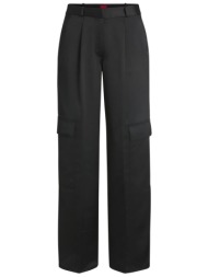 hugo παντελονι cargo σατεν hanira-1 μαυρο