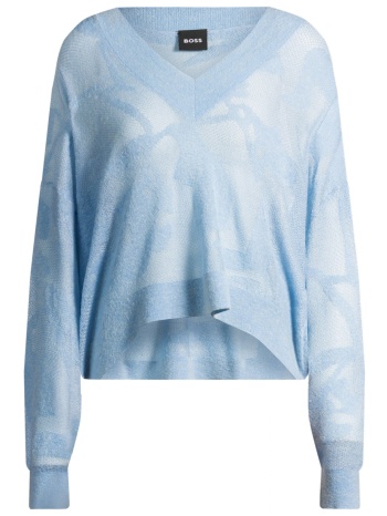 boss μπλουζα πλεκτη fenarte v-neck σιελ σε προσφορά