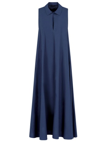 emporio armani φορεμα maxi με γιακα μπλε σε προσφορά