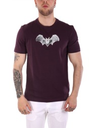 boss casual t-shirt με σταμπα regular fit te_spiderbat μελιτζανι