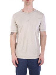 boss casual t-shirt regular fit tokks μπεζ
