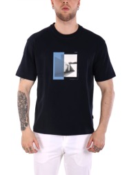 boss casual t-shirt με σταμπα relaxed fit te_barragan σκουρο μπλε