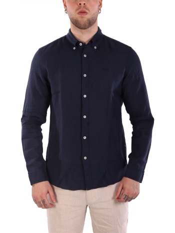 boss πουκαμισο button down λινο slim fit h-roan-bd-e-c1-243