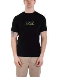 karl lagerfeld t-shirt crew neck fluo logo μαυρο