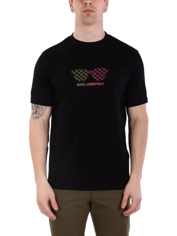 karl lagerfeld t-shirt crew neck multicolour logo μαυρο σε προσφορά