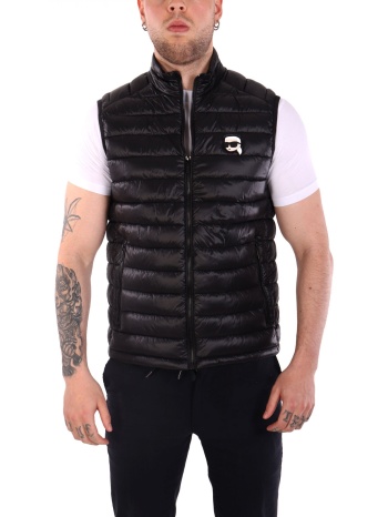 karl lagerfeld μπουφαν φουσκωτο αμανικο logo μαυρο