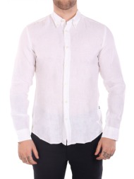 boss πουκαμισο button down λινο slim fit h-roan-bd-e-c1-243 λευκο