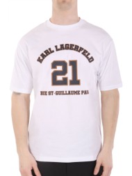 karl lagerfeld t-shirt crew neck logo λευκο
