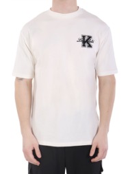 karl lagerfeld t-shirt crew neck logo εκρου