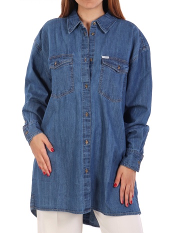 guess jeans πουκαμισο jeans oversize μπλε σε προσφορά