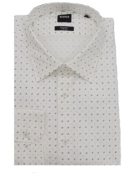 boss πουκαμισο μικροσχεδιο regular fit stretch h-joe-kent-c1-214 λευκο-μπλε