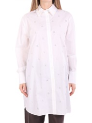 karl lagerfeld πουκαμισα ποπλινα rhinestone all over logo στρας λευκο