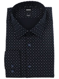boss πουκαμισο μικροσχεδιο regular fit stretch h-joe-kent-c1-214 μπλε