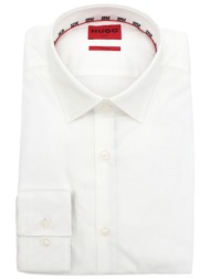 hugo πουκαμισο slim fit easy iron koey λευκο