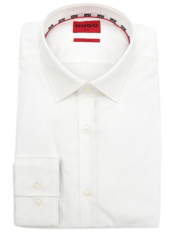 hugo πουκαμισο slim fit easy iron koey λευκο