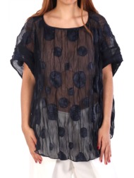 emporio armani μπλουζα γκοφρε πουα σκουρο μπλε