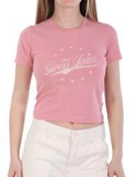 guess jeans t-shirt ροζ