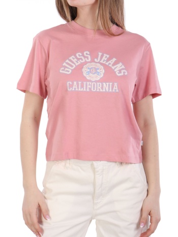 guess jeans t-shirt logo ροζ σε προσφορά