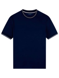 paul&sharkk t-shirt crew neck ριγε γιακα μπλε
