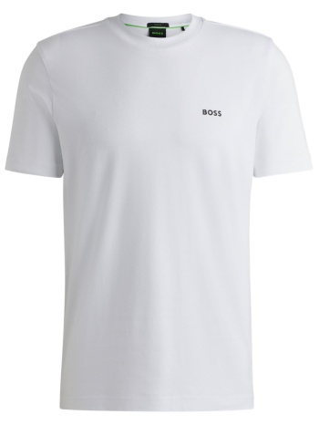 boss athleisure t-shirt tee logo λευκο