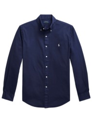 ralph lauren πουκαμισο button down custom fit feather weght twill μπλε