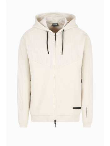 armani 7 φουτερ ziphood logo μπεζ σε προσφορά