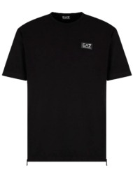 armani 7 t-shirt logo side zip μαυρο