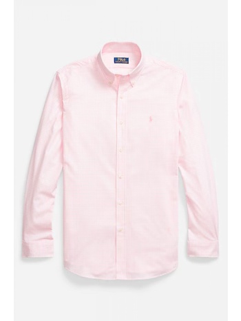 ralph lauren πουκαμισο καρω button down custom fit ροζ-λευκο σε προσφορά