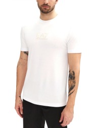 armani 7 t-shirt gold logo λευκο