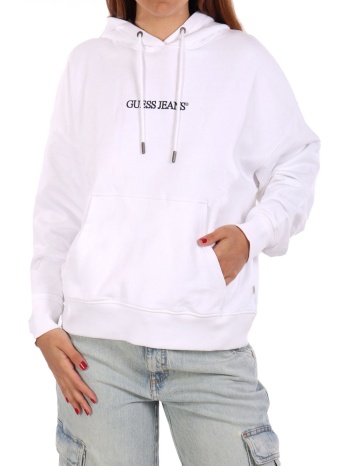 guess jeans φουτερ hoodie λευκο σε προσφορά