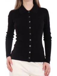 michael kors zaketa πλεκτη ριπ με γιακα μαυρο