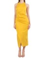 marella φορεμα midi elegia ντραπε ανοιχτη πλατη κιτρινο