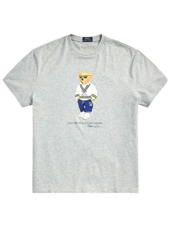 ralph lauren t-shirt custom slim fit logo bear γκρι σε προσφορά