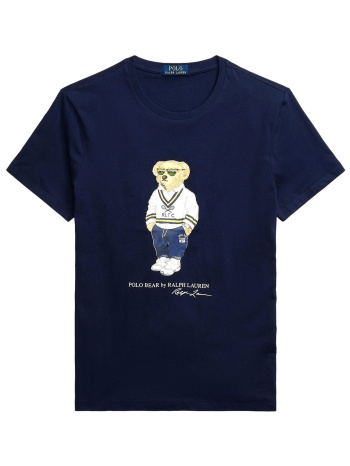 ralph lauren t-shirt custom slim fit logo bear μπλε σε προσφορά