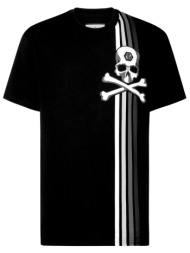 philipp plein t-shirt round neck ss logo μαυρο