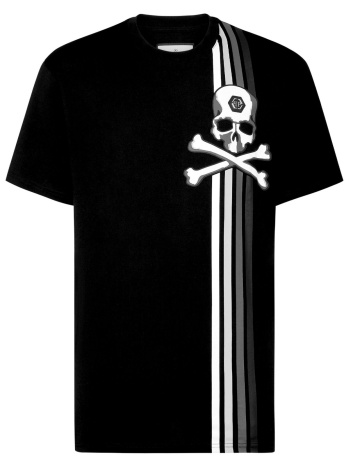 philipp plein t-shirt round neck ss logo μαυρο σε προσφορά