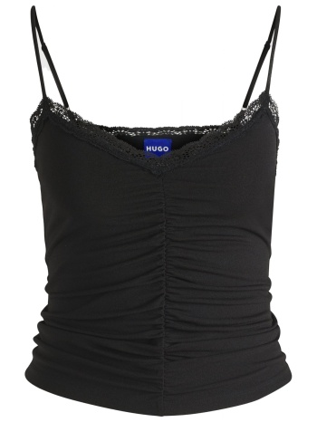 hugo blue tank top dele_b δαντελα σουρα μπροστα μαυρο σε προσφορά