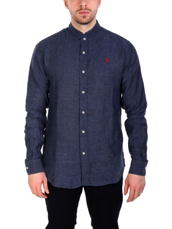u.s.polo assn πουκαμισο μαο slim fit μπλε σε προσφορά