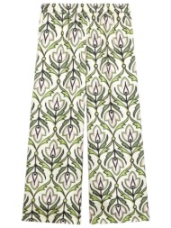 max mara weekend παντελονα eusebio μεταξι εμπριμε εκρου-πρασινο-ροζ