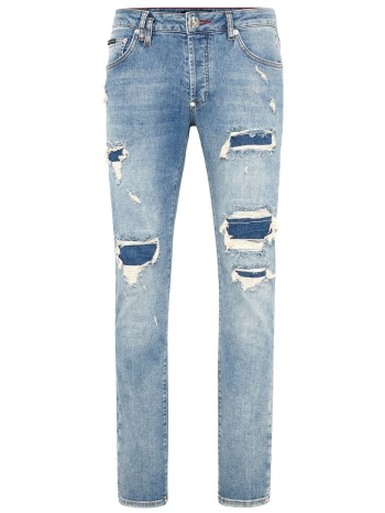 philipp plein παντελονι jeans super straight cut fit μπλε σε προσφορά