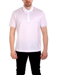 paul&shark polo ριγα γιακας λευκο-χρυσο