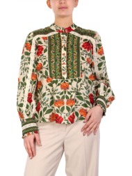 farm rio μπλουζα garden tapestry sand floral μπεζ-πρασινο