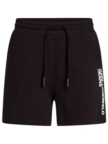 karl lagerfeld jeans βερμουδα φουτερ text logo μαυρο σε προσφορά