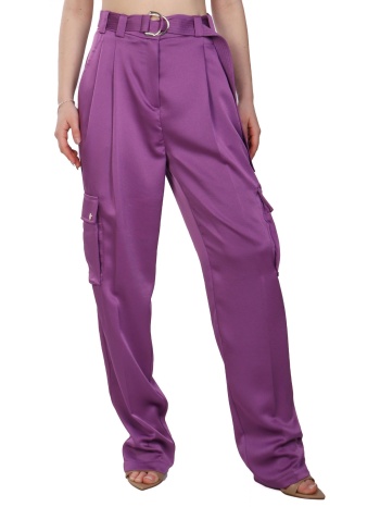 liu jo better παντελονι cargo σατεν με ζωνη μωβ σε προσφορά